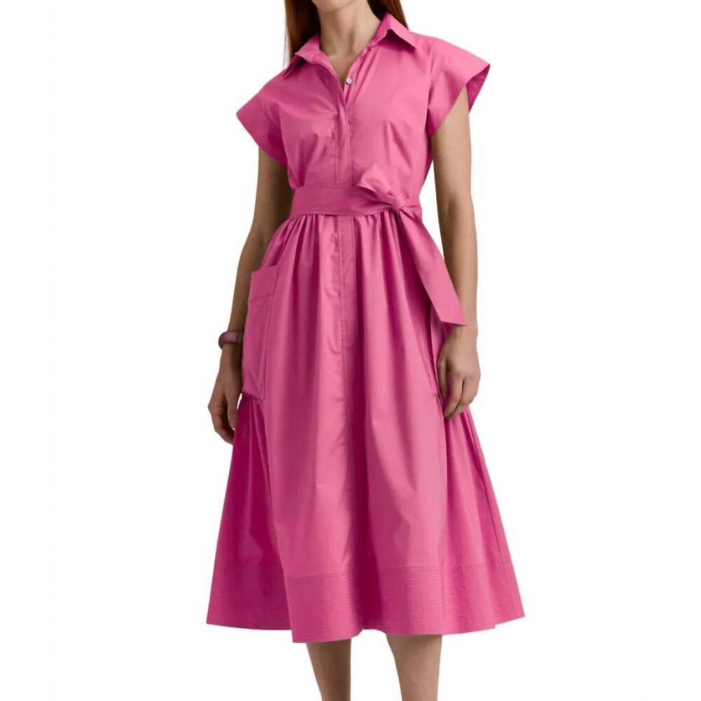 NEW HINSON WU annabelle short sleeve dress in guava - Picture 1 of 2